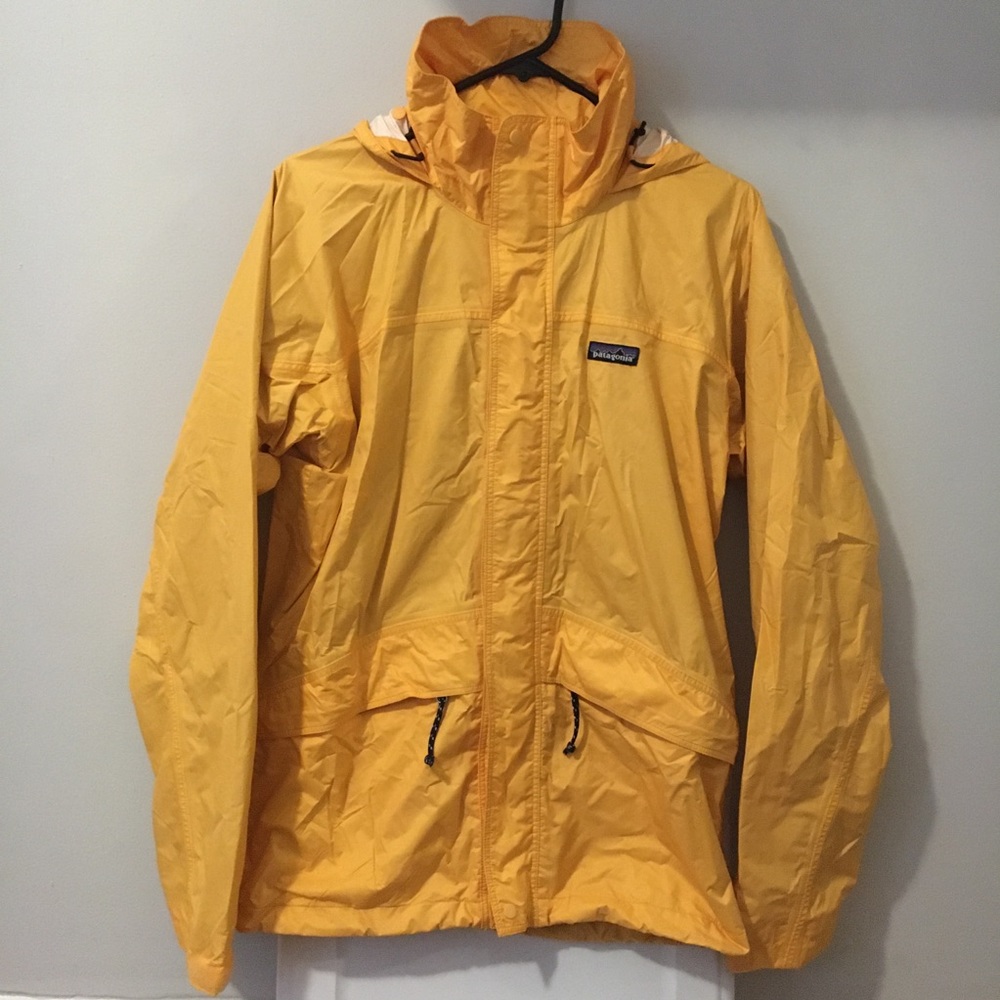 Patagonia Hooded Yellow Rain coat